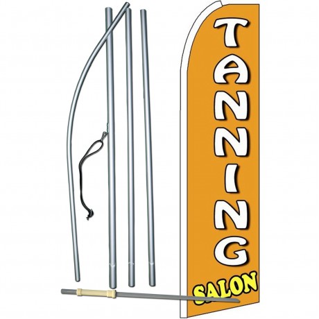 Tanning Salon Orange Extra Wide Swooper Flag Bundle