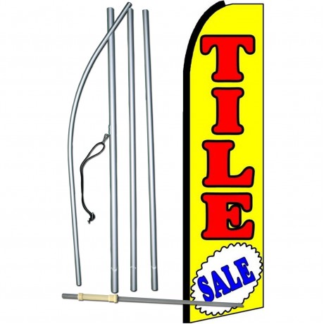 Tile Sale Yellow Extra Wide Swooper Flag Bundle