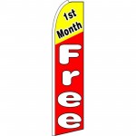1st Month Free Red Extra Wide Swooper Flag