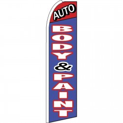 Auto Body & Paint Blue Extra Wide Swooper Flag