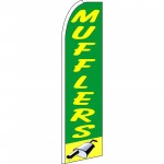 Mufflers Green Extra Wide Swooper Flag