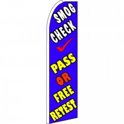 Smog Check Pass or Free Retest Extra Wide Swooper Flag