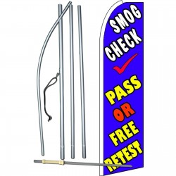 Smog Check Pass or Free Retest Extra Wide Swooper Flag Bundle