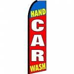 Hand Car Wash Red Blue Extra Wide Swooper Flag