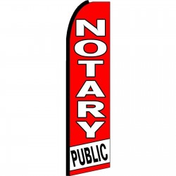 Notary Public Red White Extra Wide Swooper Flag