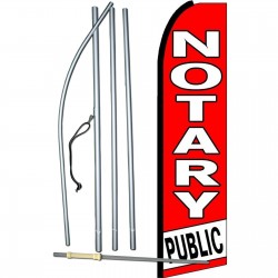 Notary Public Red Extra Wide Swooper Flag Bundle