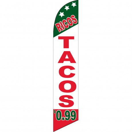 Ricos Tacos .99 Cents Windless Swooper Flag