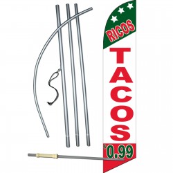 Ricos Tacos .99 Cents Windless Swooper Flag Bundle