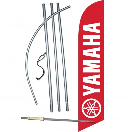 Yamaha Red Windless Swooper Flag Bundle