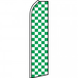 Checkered Green & White Swooper Flag