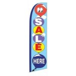 Sale Here Extra Wide Swooper Flag