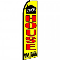 Open House Saturday Sunday Extra Wide Swooper Flag