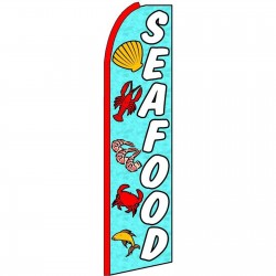 Seafood Blue Extra Wide Swooper Flag