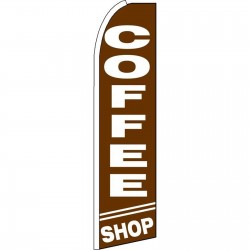 Coffee Shop Brown Extra Wide Swooper Flag