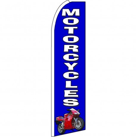 Motorcycles Blue Extra Wide Swooper Flag