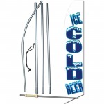 Ice Cold Beer White Extra Wide Swooper Flag Bundle