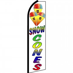 Snow Cones White Extra Wide Swooper Flag