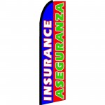Insurance Aseguranza Blue Red Extra Wide Swooper Flag