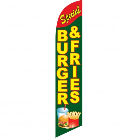 Burger & Fries Special Windless Swooper Flag