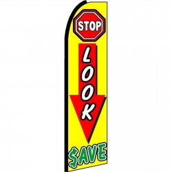 Stop Look Save Extra Wide Swooper Flag
