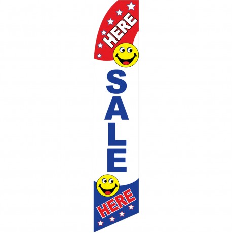 Sale Here Smiley Face Swooper Flag