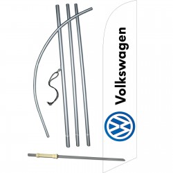 Volkswagen White Windless Swooper Flag Bundle