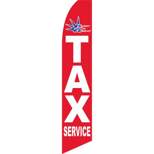 LIBERTY TAX SERVICE WINDLESS BANNER FLAG Tall Advertising Sign Feather Swooper