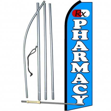 Pharmacy RX Blue Extra Wide Swooper Flag Bundle