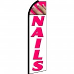 Nails White Extra Wide Swooper Flag