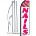 Nails White Extra Wide Swooper Flag Bundle