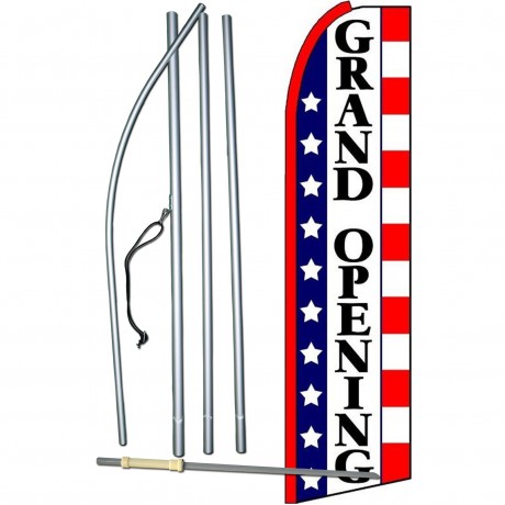 Grand Opening Stars & Stripes Extra Wide Swooper Flag Bundle