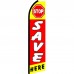 Stop Save Here Red Extra Wide Swooper Flag