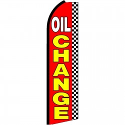 Oil Change Red Checkered Extra Wide Swooper Flag