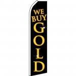 We Buy Gold Black w/ Gold Swooper Flag