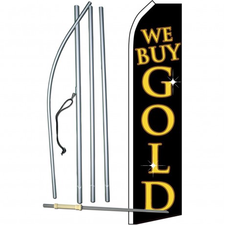 We Buy Gold Black Gold Swooper Flag Bundle