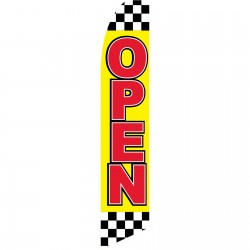 Open Checkered Red Yellow Swooper Flag