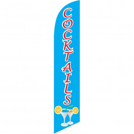 Cocktails Blue Red Windless Swooper Flag