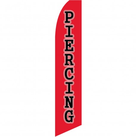 Piercing Red Black Swooper Flag