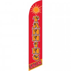 Tanning Salon Red Windless Swooper Flag