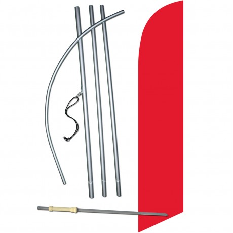 Solid Red Windless Swooper Flag Bundle