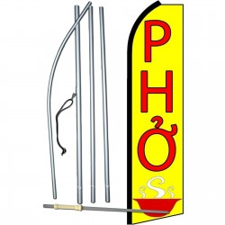 Pho Red Yellow Extra Wide Swooper Flag Bundle