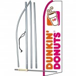 Dunkin Donuts White Extra Wide Swooper Flag Bundle