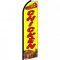 Grilled Chicken Yellow Extra Wide Swooper Flag
