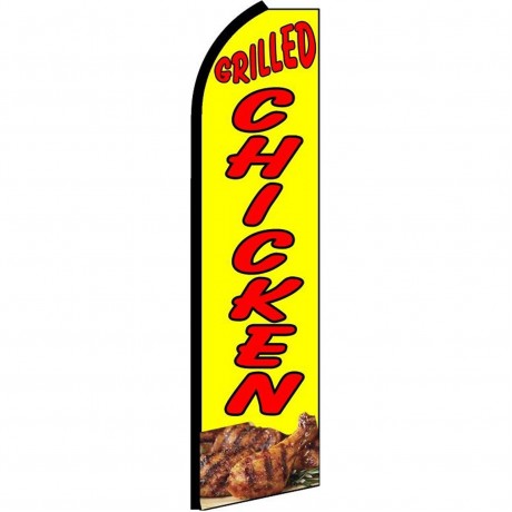 Grilled Chicken Yellow Extra Wide Swooper Flag