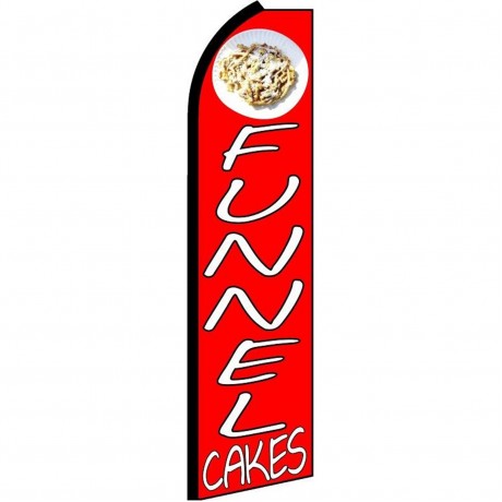 Funnel Cakes Red Extra Wide Swooper Flag