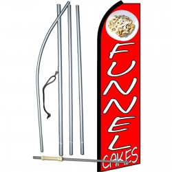 Funnel Cakes Red Extra Wide Swooper Flag Bundle