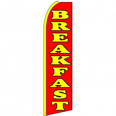 Breakfast Red Extra Wide Swooper Flag