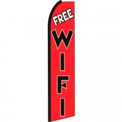 Free WiFi Black/Red Extra Wide Swooper Flag