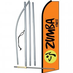 Zumba Fitness Orange Extra Wide Swooper Flag Bundle