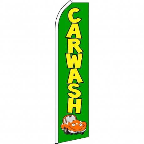 Car Wash Green Car Swooper Flag